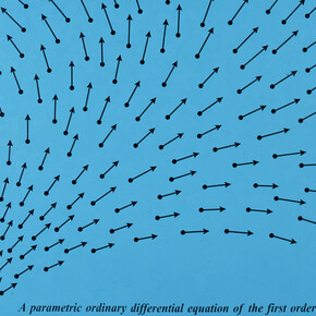 Bernar Venet, Related to: parametric ordinary differential equation of the first order in two dimensions (detail), 2000. Courtesy of Art Museum Riga Bourse