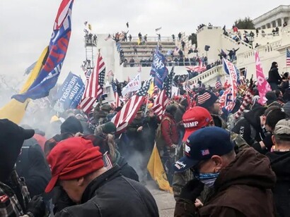 Protesters storm stairs of Capitol