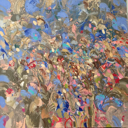 Untitled 100x100cm, oil on canvas, 2017. Courtesy of Andakulova Gallery