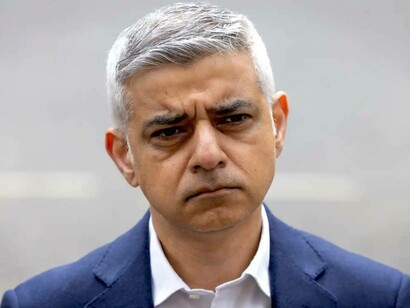 London Mayor Sadiq Khan with a look of concern on his face given the latest cost of living protests in London, UK