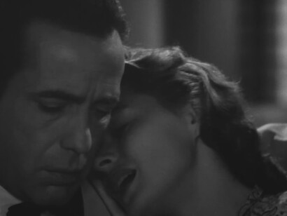 Humphrey Bogart as Rick Blaine, Ingrid Bergman as Ilsa Lund from the movie Casablanca 