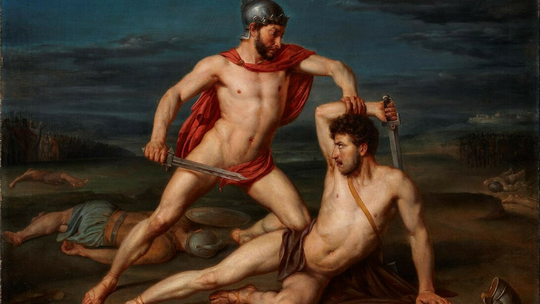 Todo (la épica, la literatura, la vida) empieza con la «cólera de Aquiles» o, por mejor decir, con su recuerdo e invocación a la musa para que inspire al poeta (portada: «Aquiles derrotando a Héctor», Rafael Tegeo)