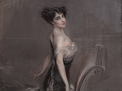 Giovani Boldini, Portrait of a Lady (detail), 1912. Oil on canvas, 231.1 x 121.3 cm. Brooklyn Museum, anonymous gift. Photo by Sarah DeSantis Courtesy of Palazzo Zabarella 