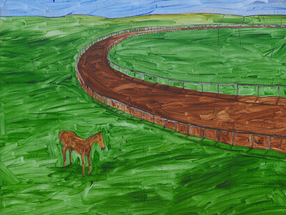 Neil Jenney, Colt and track, 1970. Courtesy of Venus Over Manhattan Gallery