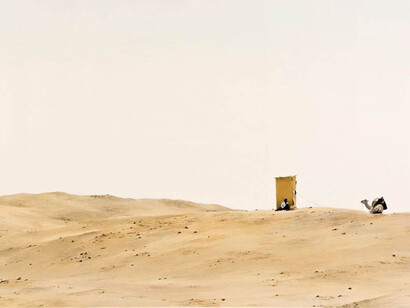 Max Werner, Desert Police Station, Acrylic on Canvas, 25" x 35"