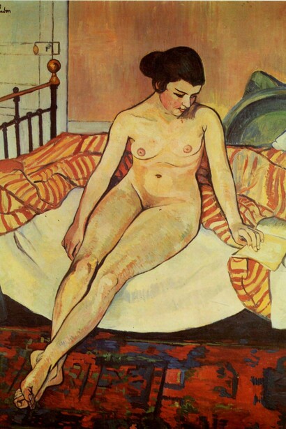 Suzanne Valadon. Nu à la couverture rayée