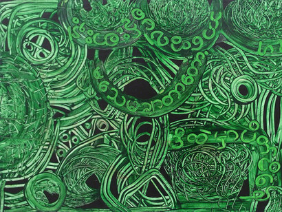 Htein Lin, Green Enclosed, 2012. Courtesy of Yavuz Gallery