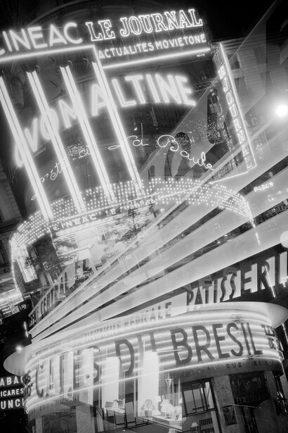 François Kollar, Aux sources de l‘énergie. Enseignes lumineuses. Paris 1931, Épreuve gélatino-argentique, tirage d‘époque, 18 x 24 cm. Bibliothèque Forney. Ville de Paris. © François Kollar / Bibliothèque Forney / Roger-Viollet