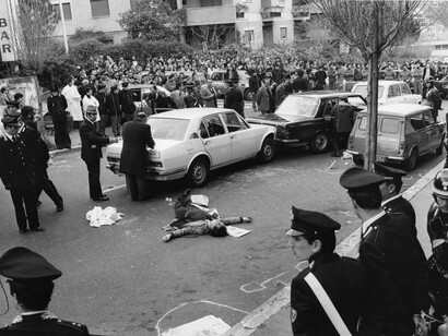 Via Mario Fani dopo la strage delle Brigate Rosse 