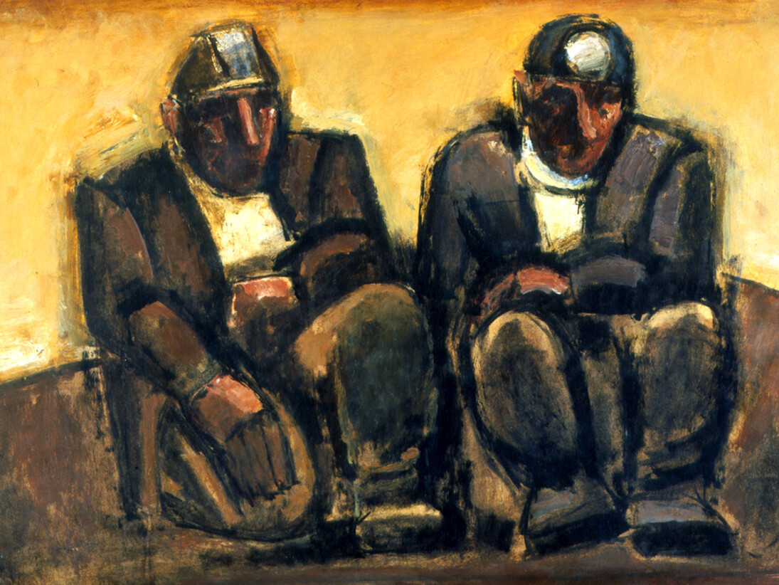 Josef Herman, Miners, Oil on board, Southampton City Art Gallery, © Estate of Josef Herman. All Rights Reserved