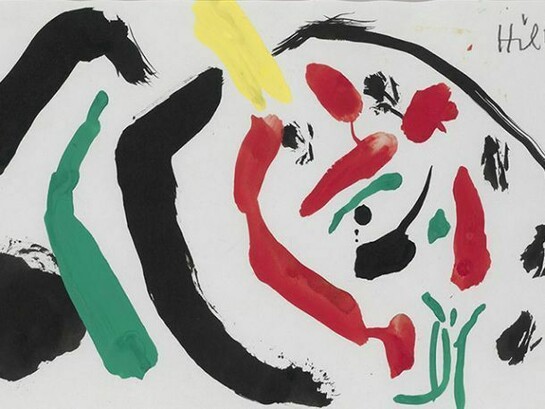 Roger Hilton, Red, Black and Green [Untitled], 1973, Gouache on paper, 21 x 34 cm (8.25 x 13.25 inches)