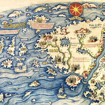 Dettaglio della Mappa di Fra Mauro, 1460, Bibliotheca Nazionale Marciana, Venezia