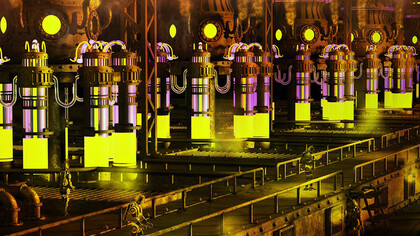 Material radiactivo en una central nuclear