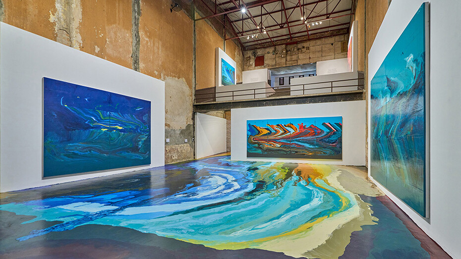 José Yaque, Muro de sonido, vista de exhibición. Cortesía de Galleria Continua