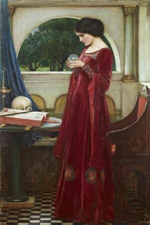 Pintura victoriana: «La bola de cristal» (1902), J. W. Waterhouse