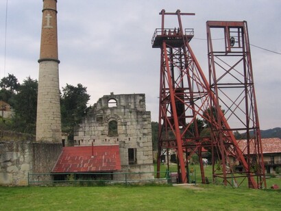 Restos de construcciones mineras en Hidalgo, México