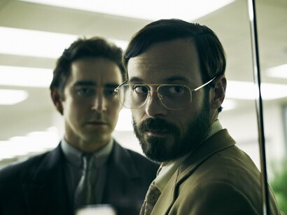 Joe (Lee Pace) and Gordon (Scoot McNairy) at Cardiff Electric