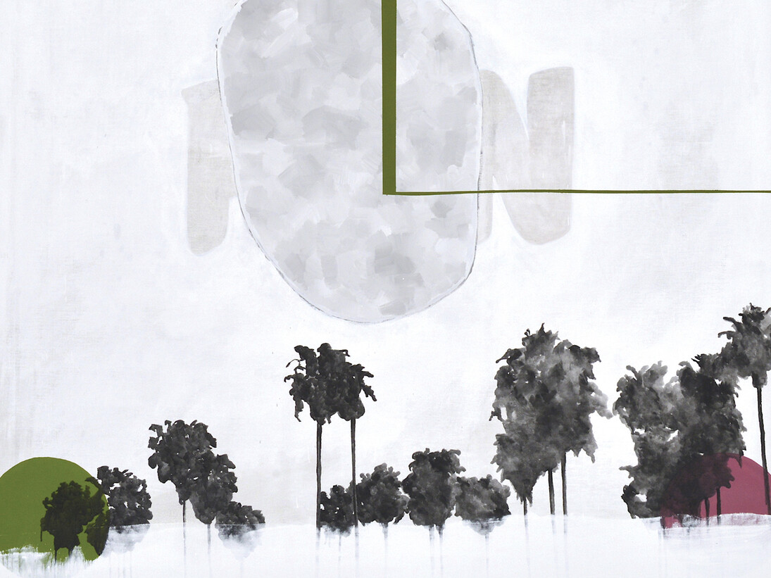 Luca Coser, La parola fine, 2016. Acrilico su lino grezzo, cm 190x180. Courtesy of Gilda Contemporary Art