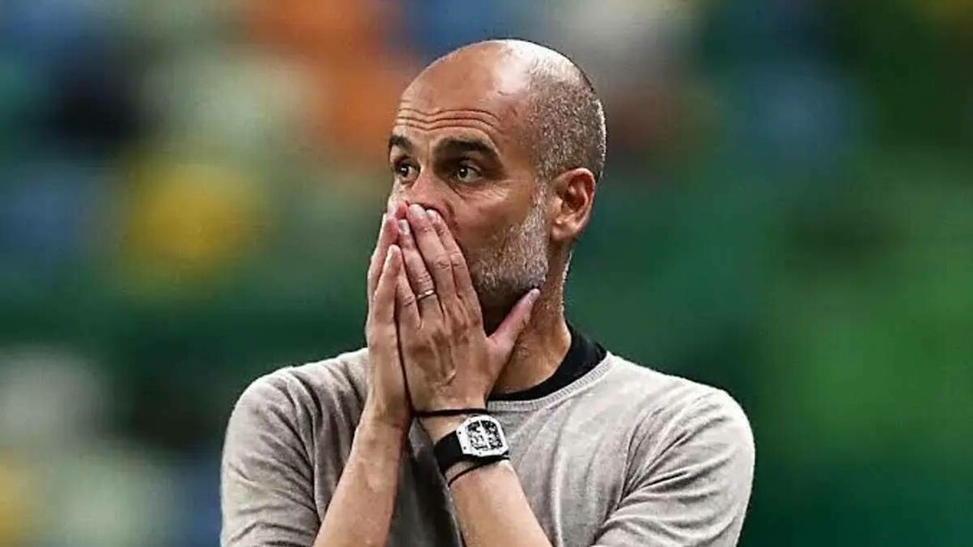 A troubled Manchester City manager, Pep Guardiola, his team might face expulsion from the premier league