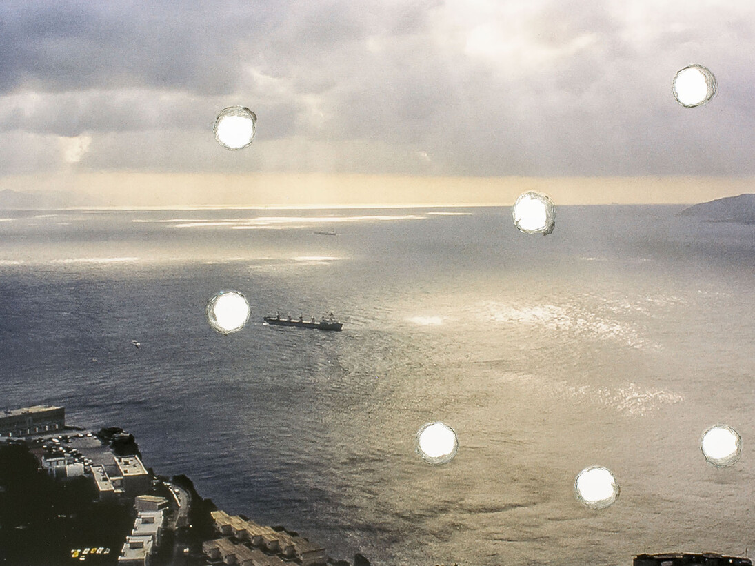 Runo Lagomarsino: Sea Grammar, 2015 (Dia Projection loop, 80 perforated images in a slide projection carousel with timer,1 original image. Variable projection size). Photocredtis: Andreas Meck and Terje Östling. 