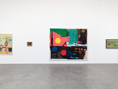 Installation view, artworks from left to right: © Richard Prince, © Albert Bierstadt, © Joe Bradley, © 2020 Helen Frankenthaler Foundation Inc./Artists Rights Society (ARS) New York, ph. Lucy Dawkins