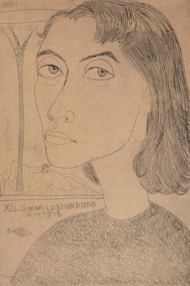 Manolo Gil, Xil gravà la seua dona, 1955. Cortesía de IVAM