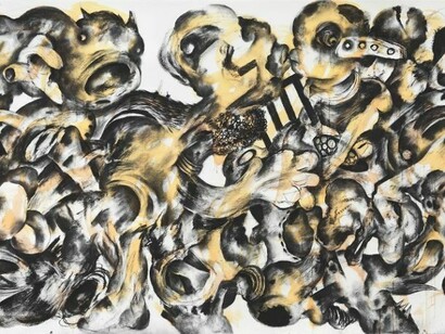 Untitled, 2013, Charcoal and acrylic on paper, 131.5 x 299.5 cm, Copyright VW (VeneKlasen/Werner), Berlin