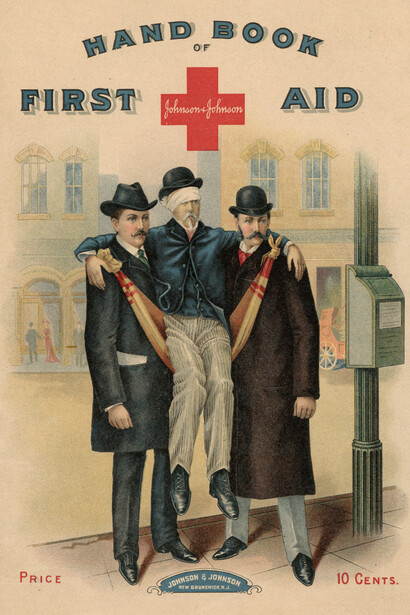 Johnson & Johnson (Herausgeber), A handbook of first help, Vereinigte Staaten (Ausschnitt), 1903. Mit freundlicher Genehmigung des Musée International de la Croix-Rouge et du Croissant-Rouge