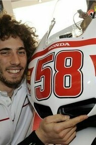 Marco Simoncelli alla presentazione della nuova Honda del team Gresini