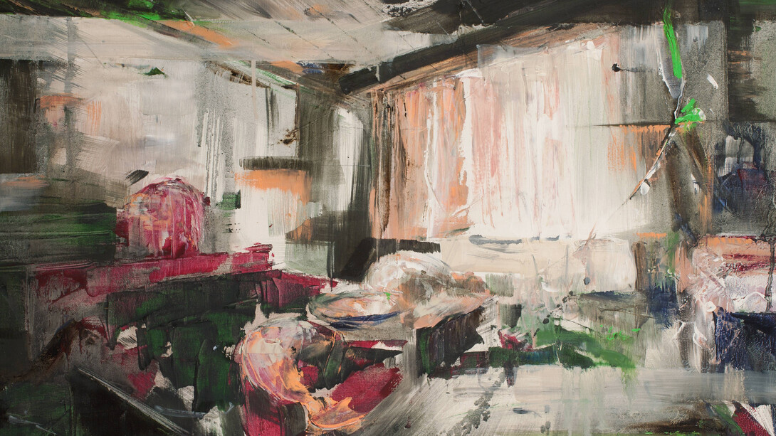 Arianna Matta, In the hall, olio su tela, 50x80cm