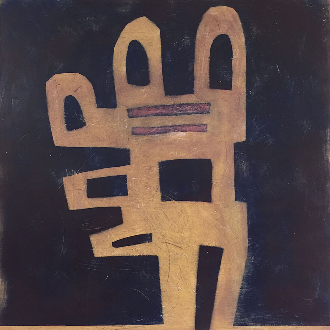 Donise English, Space House, 2016  22 x 22 inches, gouache and encaustic on panel.  Courtesy of Carrie Haddad Gallery
 