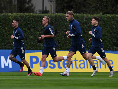 Calcio. Nazionale italiana in allenamento