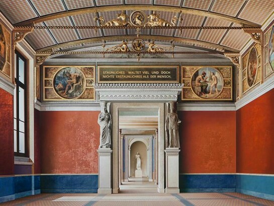 Room of the Niobids II, 2012-3, Acrylic on canvas, 180 x 252 cm, © Courtesy of the artist and Alan Cristea Gallery