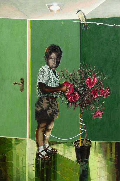 Antonio Obá, Paisagem interior, personagem adâmico = desterro, 2024. Courtesy of Mendes Wood DM
