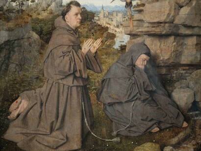 Jan van Eyck, Stigmatisierung des Heiligen Franziskus, Ausschnitt, um 1435-40, Galleria Sabauda, Turin, Foto: Mario Bogisch