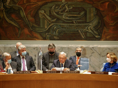 Andrés Manuel López Obrador en el Consejo de Seguridad de la ONU