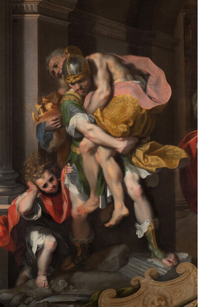 Federico Barrocci, "La Fuga de Enea de Troya". Roma, Galería Borghese, Roma, Italia
