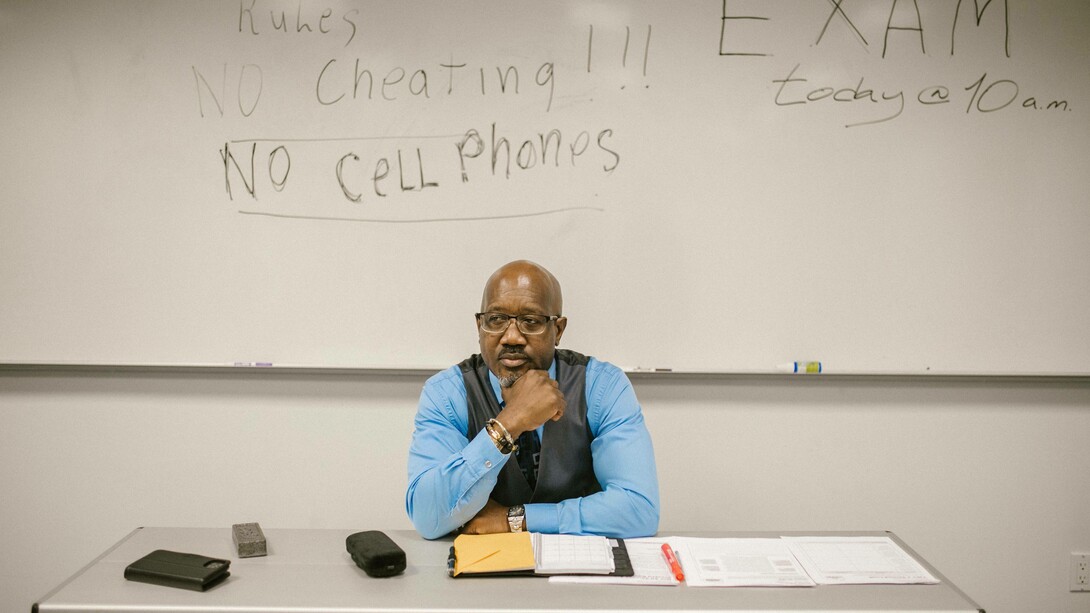 Teacher reflecting on his practice