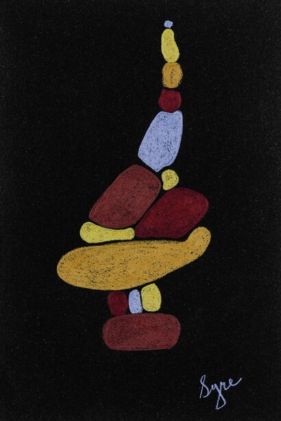David Syre, A Yellow Knife Christmas Tree, 2017, prisma crayon on paper