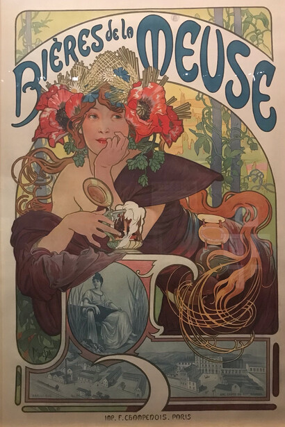 Alphonse Mucha. Affiche du lancement  lancement des bières de la Meuse