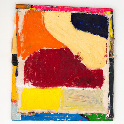 Bobby Dowler, Painting Object (07.01.13), 2013, Paint, objects, canvas, wood, 76 x 67 cm
