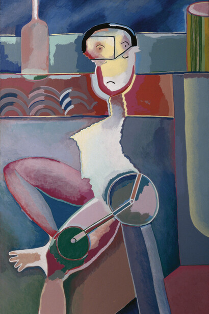 Luis Gordillo, El alcohólico, 1974. Cortesía del Museo Carmen Thyssen