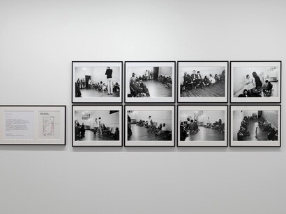Sanja Iveković, Meeting-Points, 1978, 8 b-w photographs, 40x26 cm each, drawing with text, b-w video, 30'_detail. Courtesy the artist and P420, Bologna