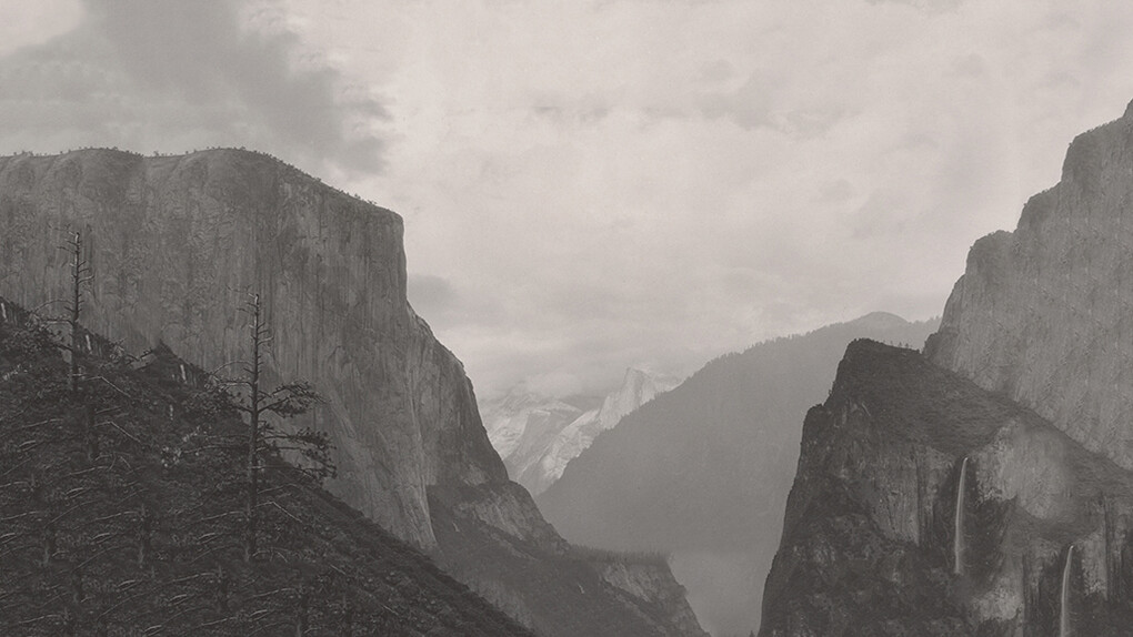 Ansel Adams, Yosemite Valley from Tunnel Esplanade, circa 1930. Courtesy of the Cincinnati Art Museum