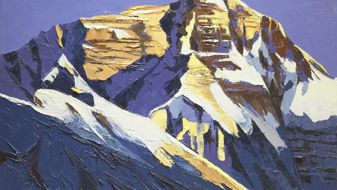 Alan Cotton, Tibet Sunlit Peaks and Deep Shadows Everest, 2012, 71 x 91 cm