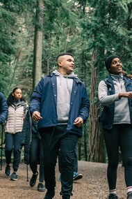 Trekkers in awe of nature