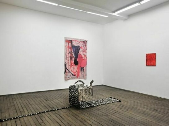 Lucy Dodd, Jutta Koether, Nora Schultz, Viola Yesiltac, Death by water. Death by fire. Curated by David Lewis, Installation view