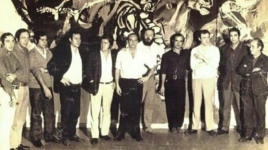 From left to right: Carlos Sessano, Esperilio Bute, Hugo Pereyra, Franco Venturi, Alfredo Martínez Howard, Ricardo Carpani, Alfredo Plank, Alberto Alonso, Mario Erlich, Carlos Alonso, and Juan Carlos Sánchez