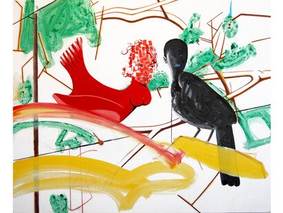 David Humphrey, The Birds, 2013, Acrylic on canvas, 60 x 72 inches, 152.4 x 182.9 cm