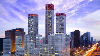 Area moderna do centro de Beijin